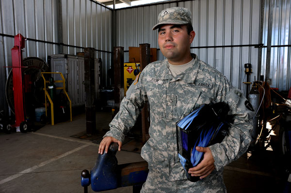 Victor is one of the more than 2,000 National Guard troops currently serving along the Southwest border. His duties working with Border Patrol include welding and constructing items such as distress beacons and mounts for surveillance cameras used along the border. For Victor, building the distress beacons has been rewarding as their “final purpose is to save a life.”