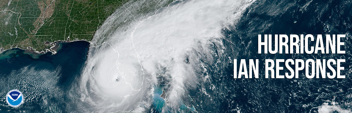 Hurricane Ian making landfall off the coast of Florida