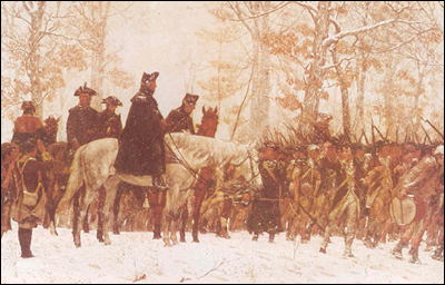 General Washington observes his army marching