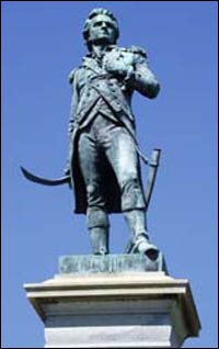 The statue of General Hugh Mercer in Fredericksburg, VA