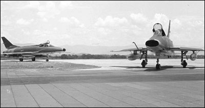 Two F-100C 'Super Sabre's' of Iowa's 174th Tactical Fighter Squadron