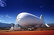 The Tethered Aerostat Radar System is a low-level surveillance system that uses aerostats as radar platforms. An aerostat is a lighter-than-air, inflatable, aerodynamic balloon filled with helium and air. The primary mission is to provide low-level radar surveillance along the southwest border of the United States and Mexico, the Straits of Florida and the Caribbean in support of federal agencies involved in the nation's drug interdiction program. (File photo).