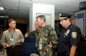 New York Transit officials brief National Guard Brigadier General.