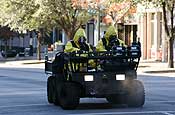 The 6th Civil Support Team (CST) from the Texas National Guard respond to the unexplained deaths of more than 60 birds in Austin on Monday, Jan. 8. The reconnaissance team from the 6th Civil Support Team ride on the Gator preparing to set up safe perimeters. (Photo by 6th CST Team)