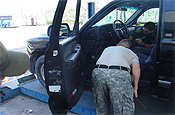 Members of the Texas National Guard assisted Border Patrol Agents in the removal of 11.2 pounds of cocaine discovered hidden inside of the air vents of a pick-up truck at the Falfurrias Checkpoint.