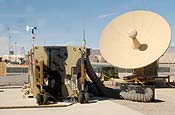Control unit that the Predator Unmanned Aerial Vehicle crews fly training missions from at the Creech AFB, Nevada training site. The Predator provides armed battlefield reconnaissance and support for ground assets in the global war on terror. (USAF Photo/Master Sgt. Gerold O. Gamble)