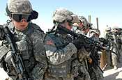 Ohio Army National Guard Soldiers from the 107th Cavalry Regiment practice cordon and search tactics at Camp Buehring, Kuwait. (by Sgt. Chris Jones)