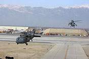 AH-64 Apache helicopters from the 10th Combat Aviation Brigade (Task Force Falcon) take off in Afghanistan. The unit is in the midst of yet another major offensive against Taliban insurgents. It's providing aerial support for Operation Mountain Fury, which took place Sept. 16. 2006
